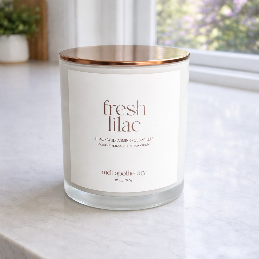 fresh lilac candle