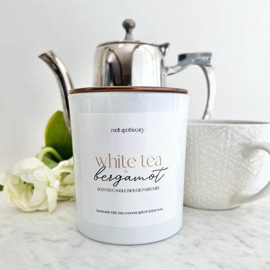 white tea and bergamot 12oz candle