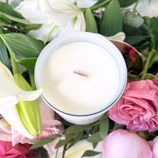 lady may candle with a  wooden wick melt apothecary